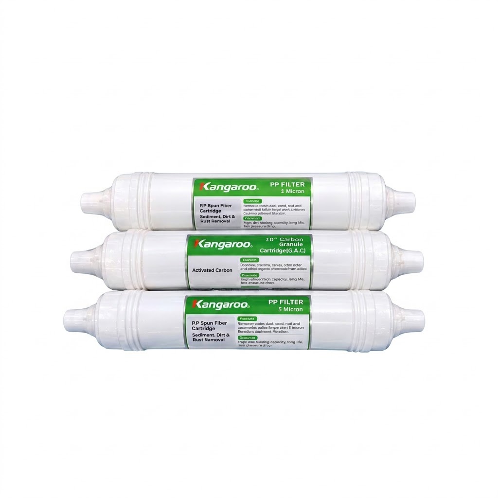Bộ Lõi Lọc 1-2-3 Đúc Nguyên Khối Kangaroo (Dùng Cho Máy Hydrogen)
